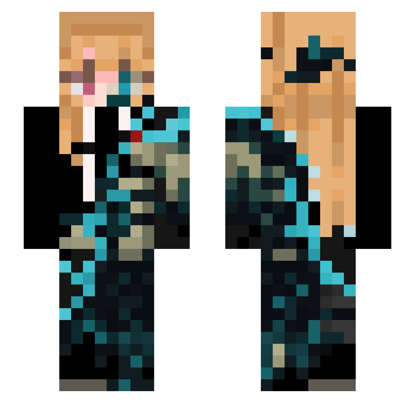 ssleng Minecraft skin, front and back view