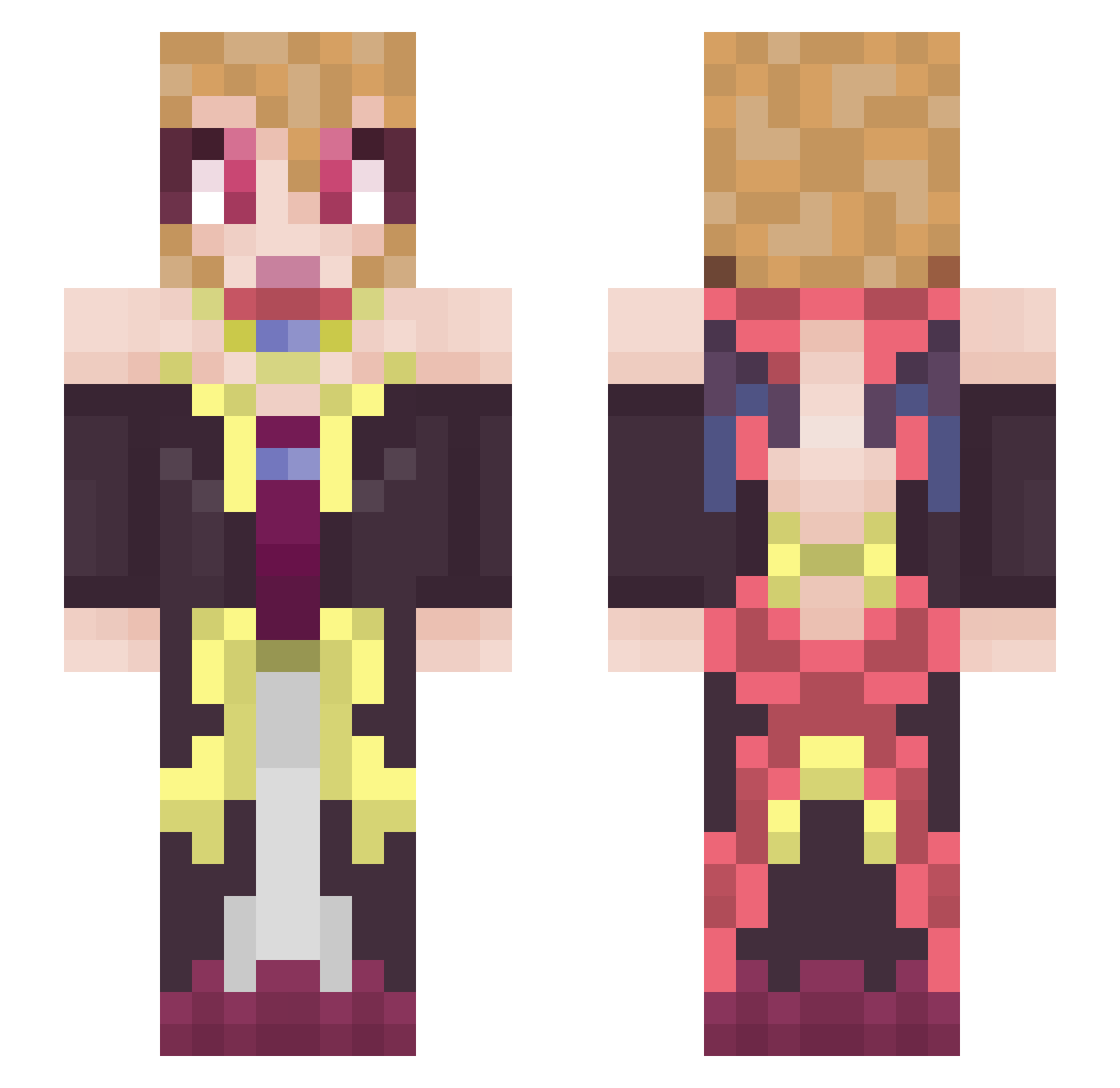 Dalphus Minecraft skin, front and back view