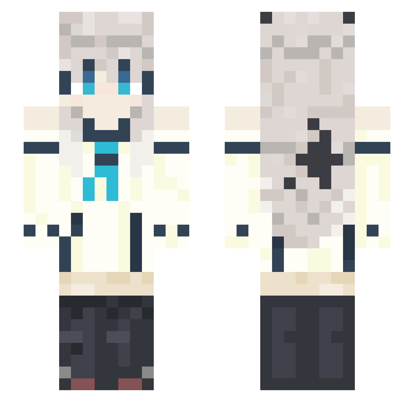 Kawakaze0 Minecraft skin, front and back view