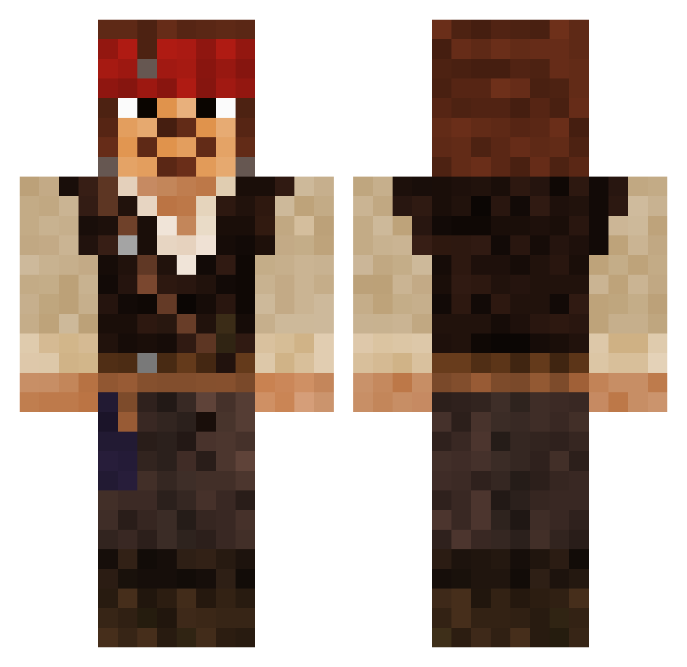 Funcexi Minecraft skin, front and back view