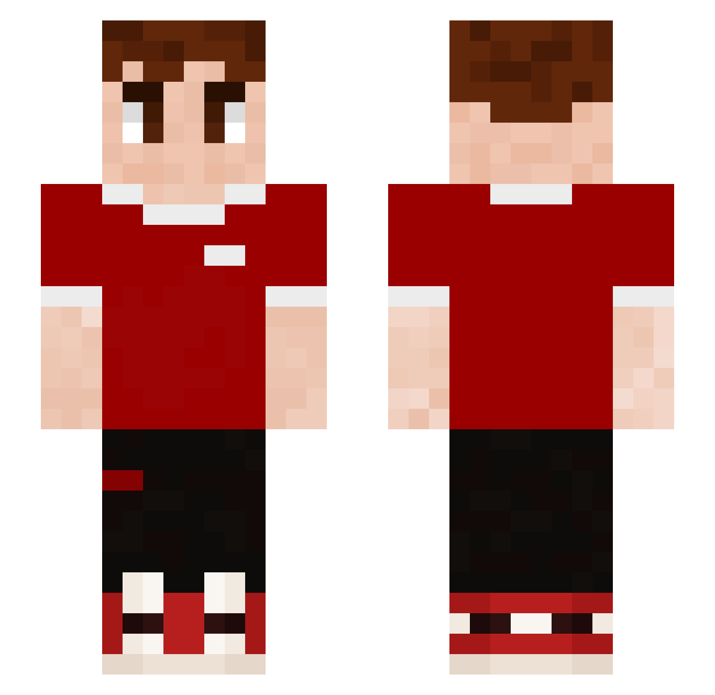 zxPau Minecraft skin, front and back view