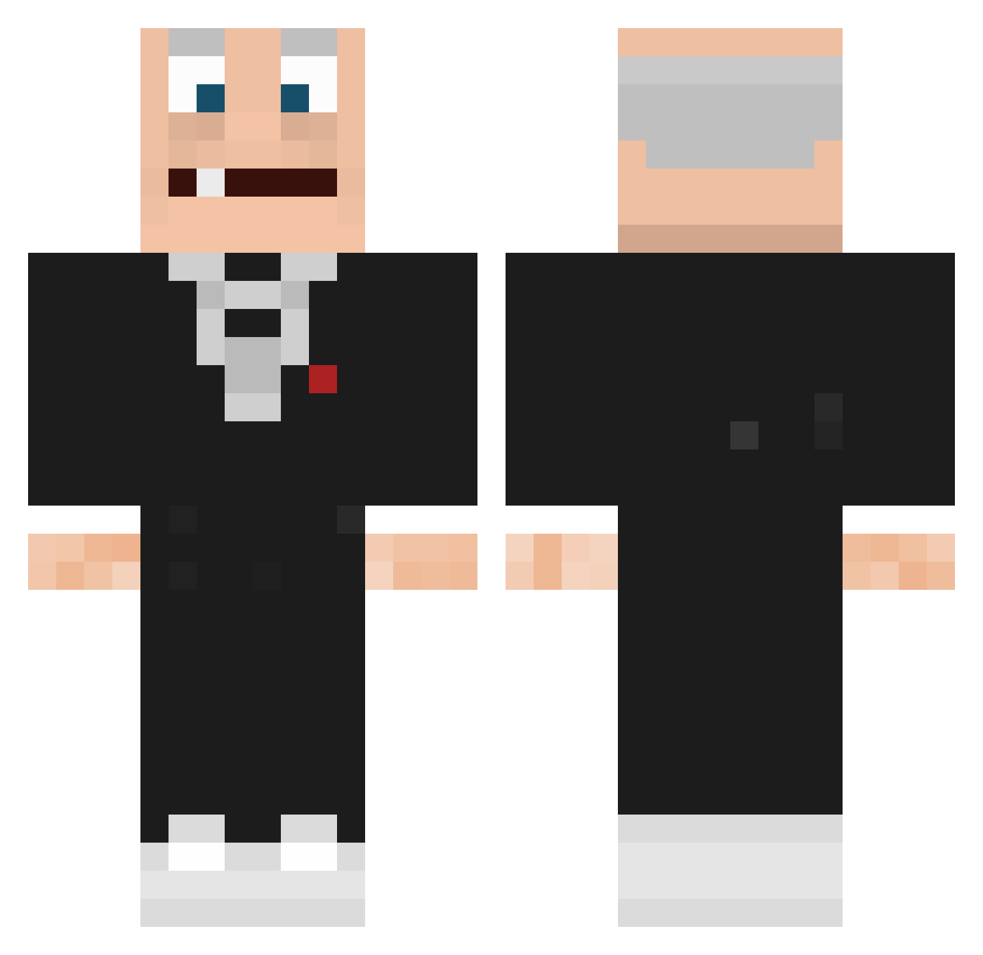 ZeptixGC Minecraft skin, front and back view