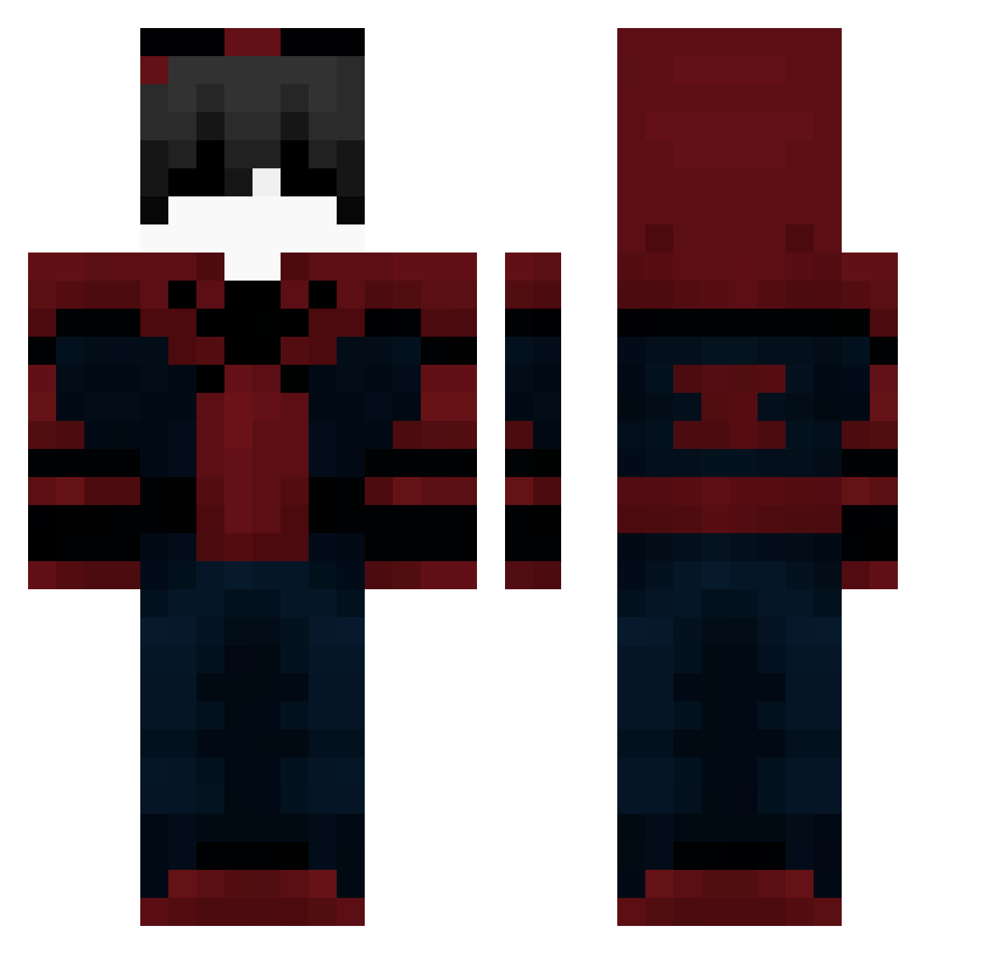 Srekk Minecraft skin, front and back view