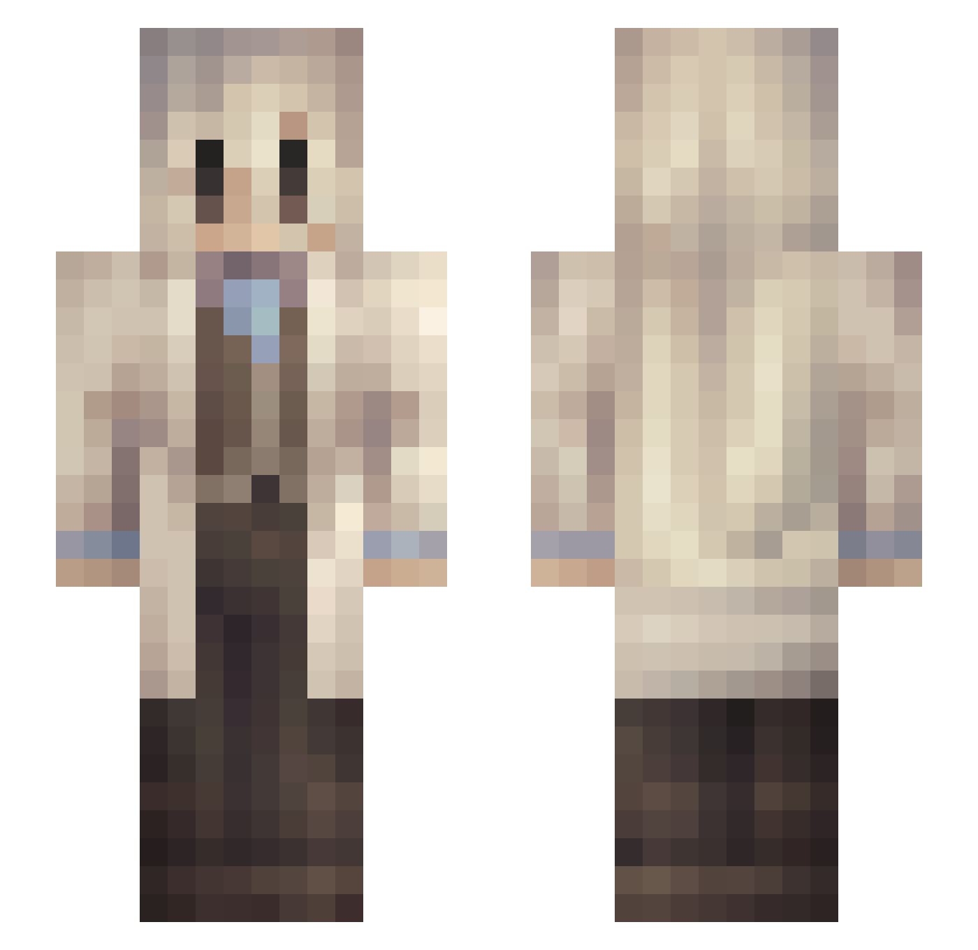 cakepits Minecraft skin, front and back view