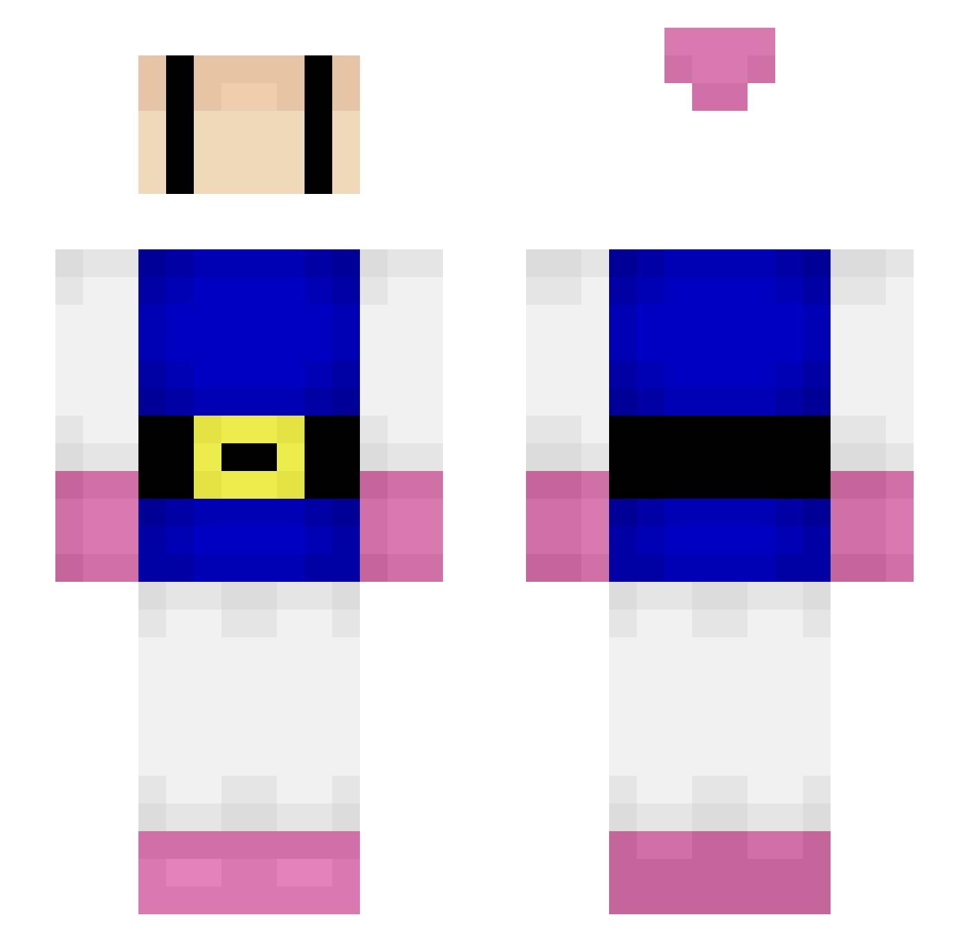 Dignifies Minecraft skin, front and back view