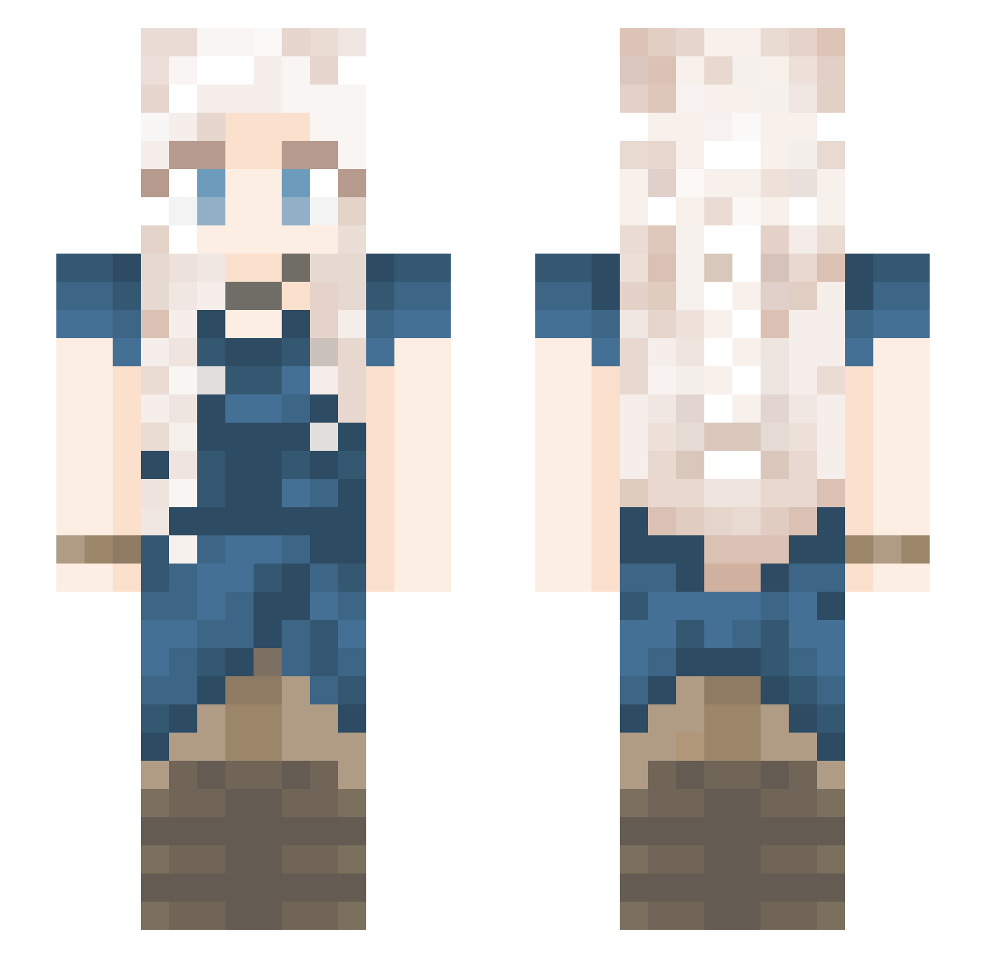 ImperfectOmen Minecraft skin, front and back view