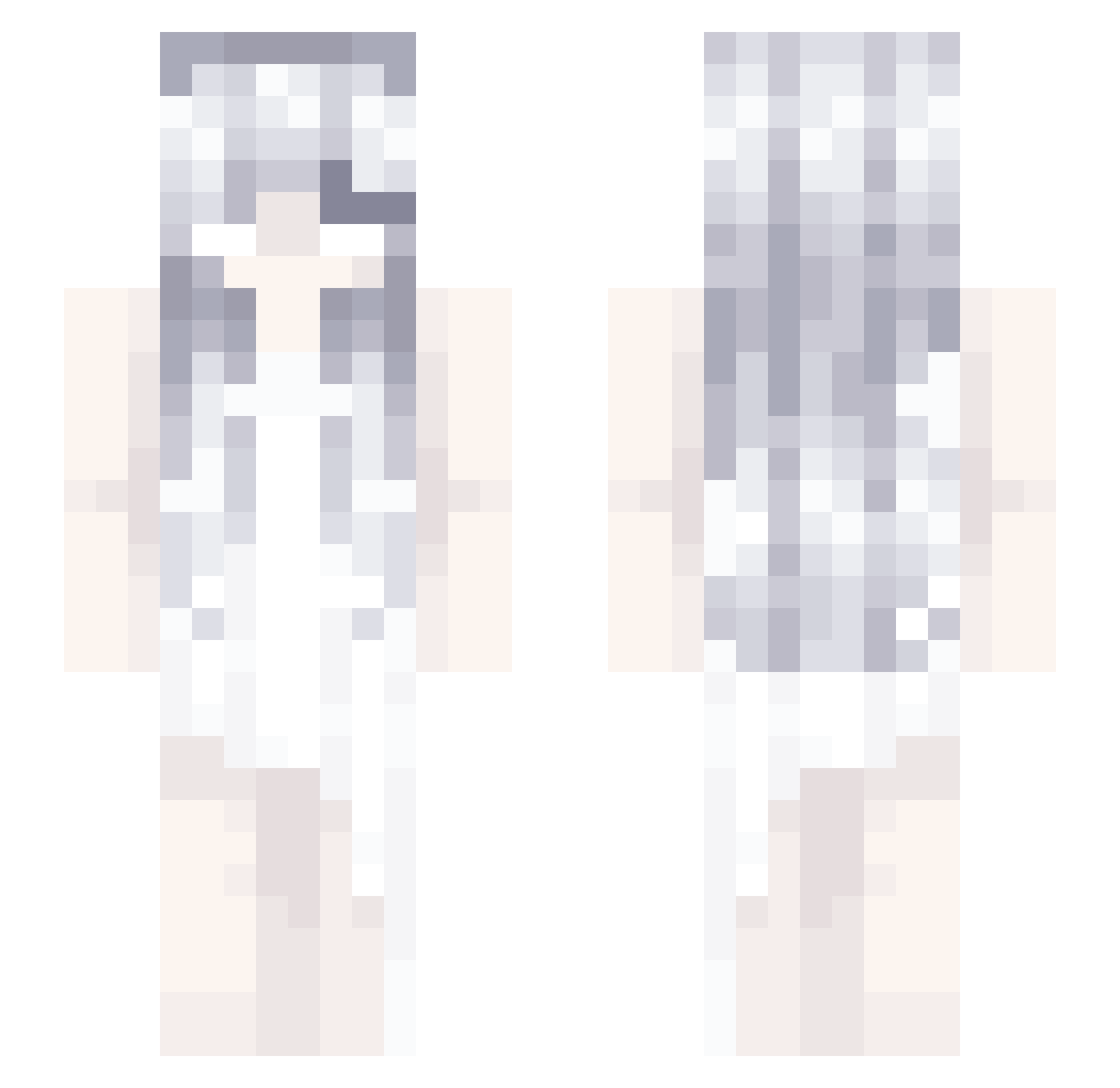 blxxdzira Minecraft skin, front and back view