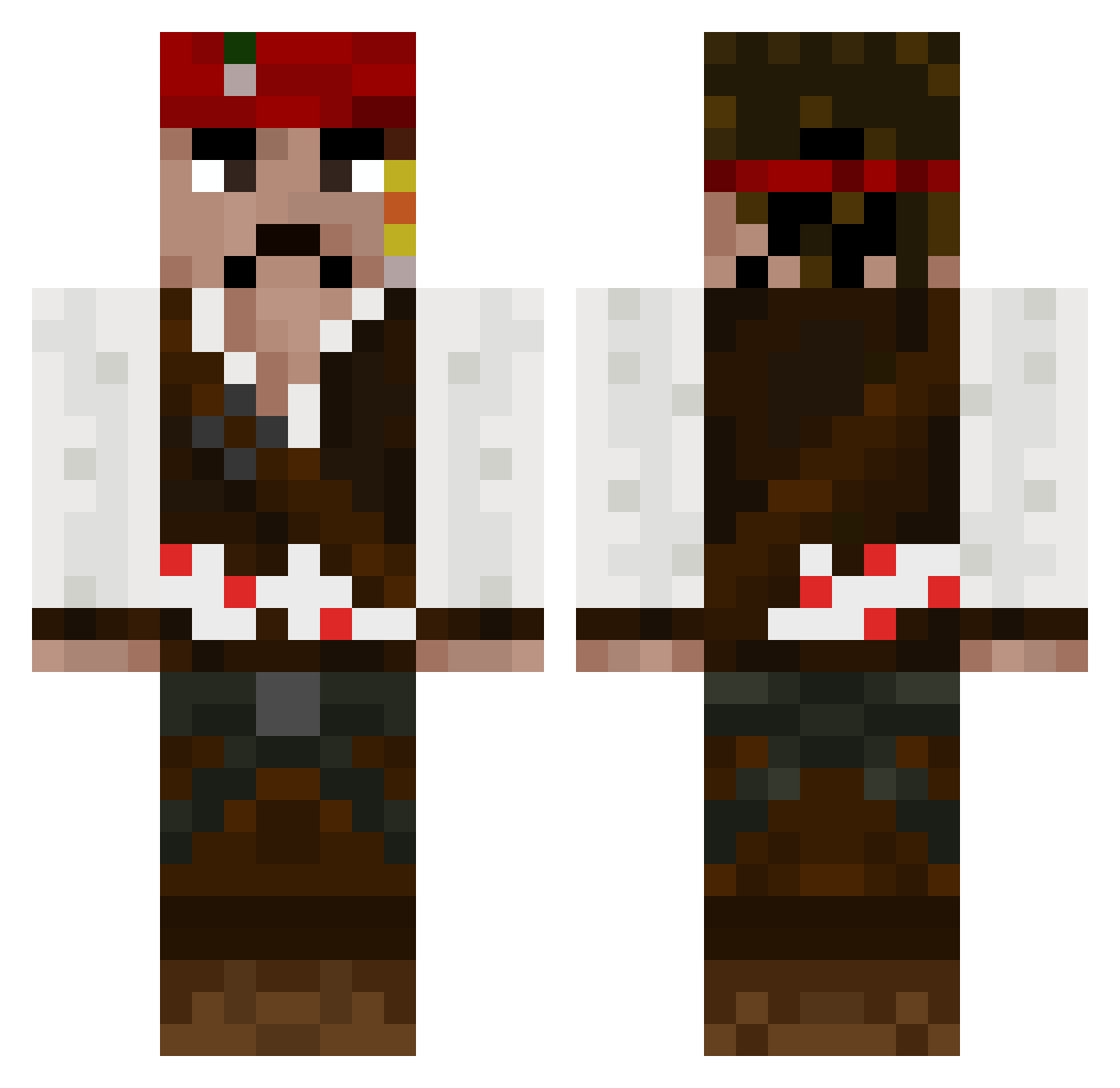 ItzKony Minecraft skin, front and back view