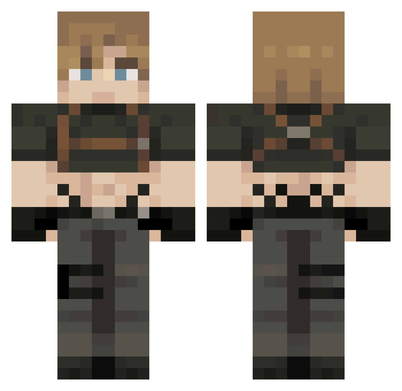 tatsuguts Minecraft skin, front and back view