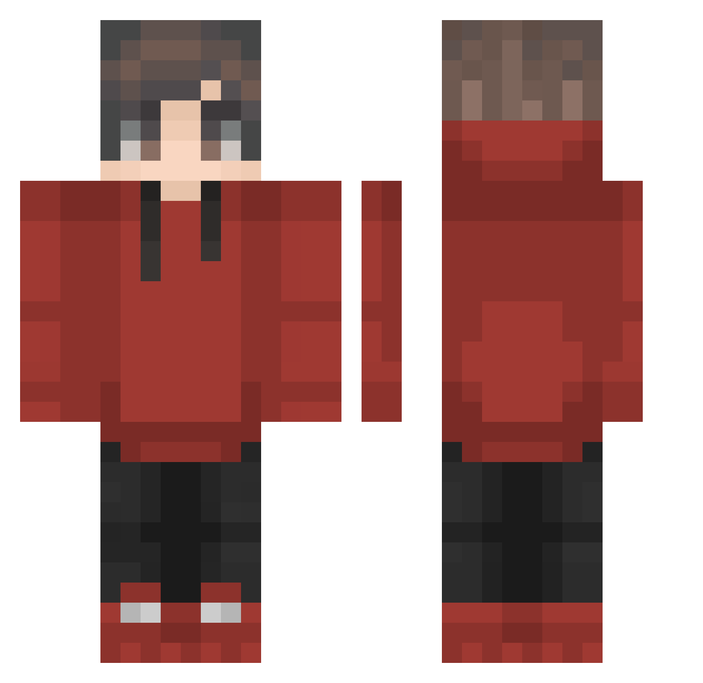 Olc_167 Minecraft skin, front and back view