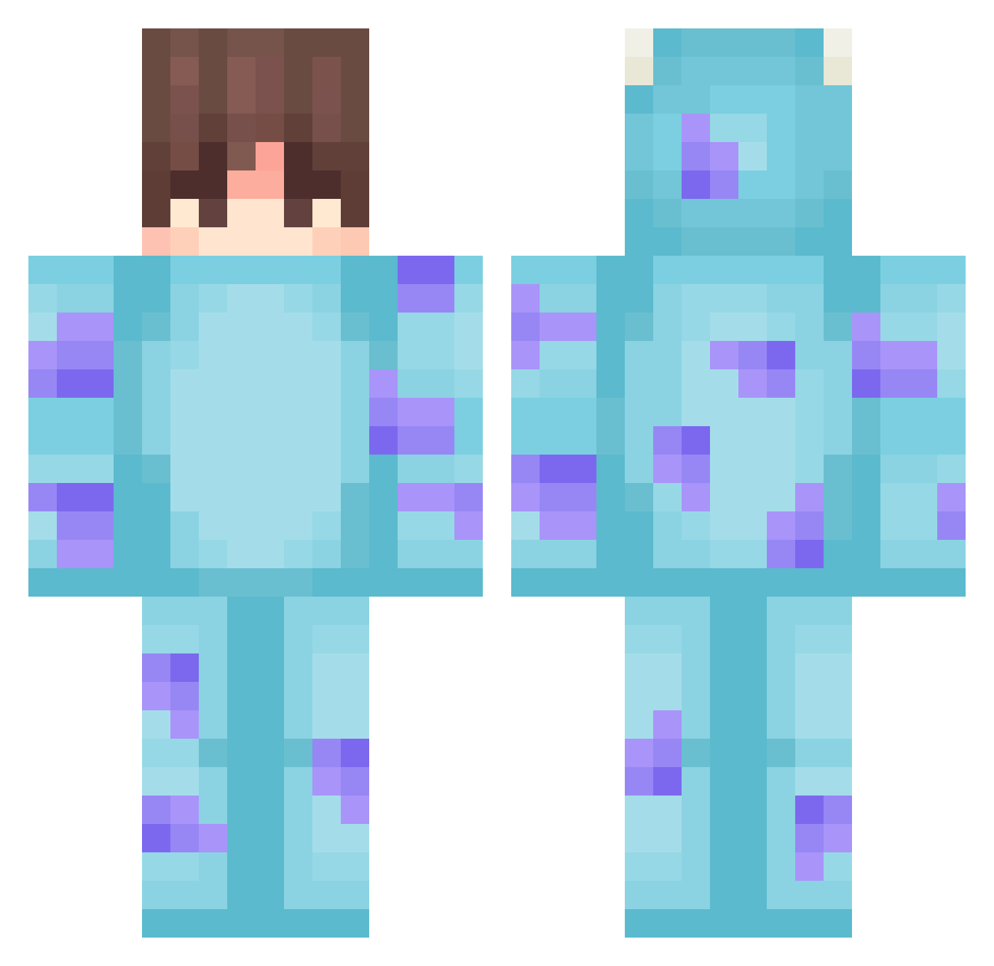 DirtyBubbles_01 Minecraft skin, front and back view