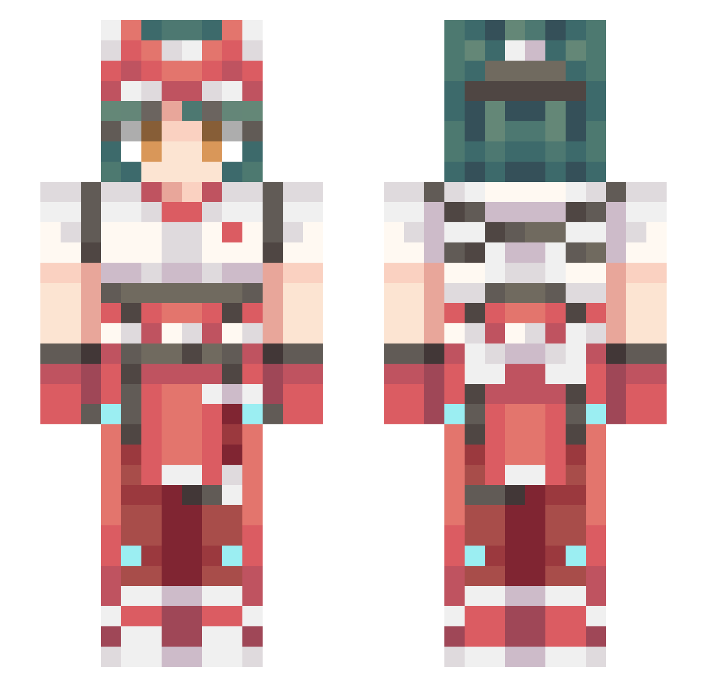 1Meow Minecraft skin, front and back view