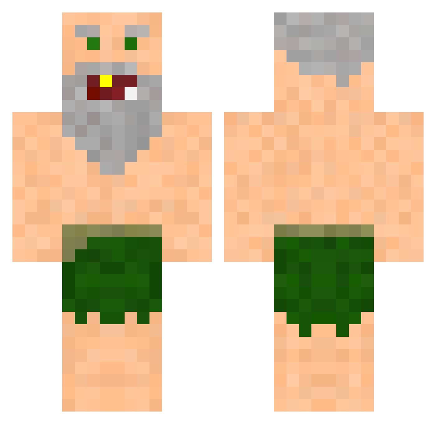 Wattttsu Minecraft skin, front and back view