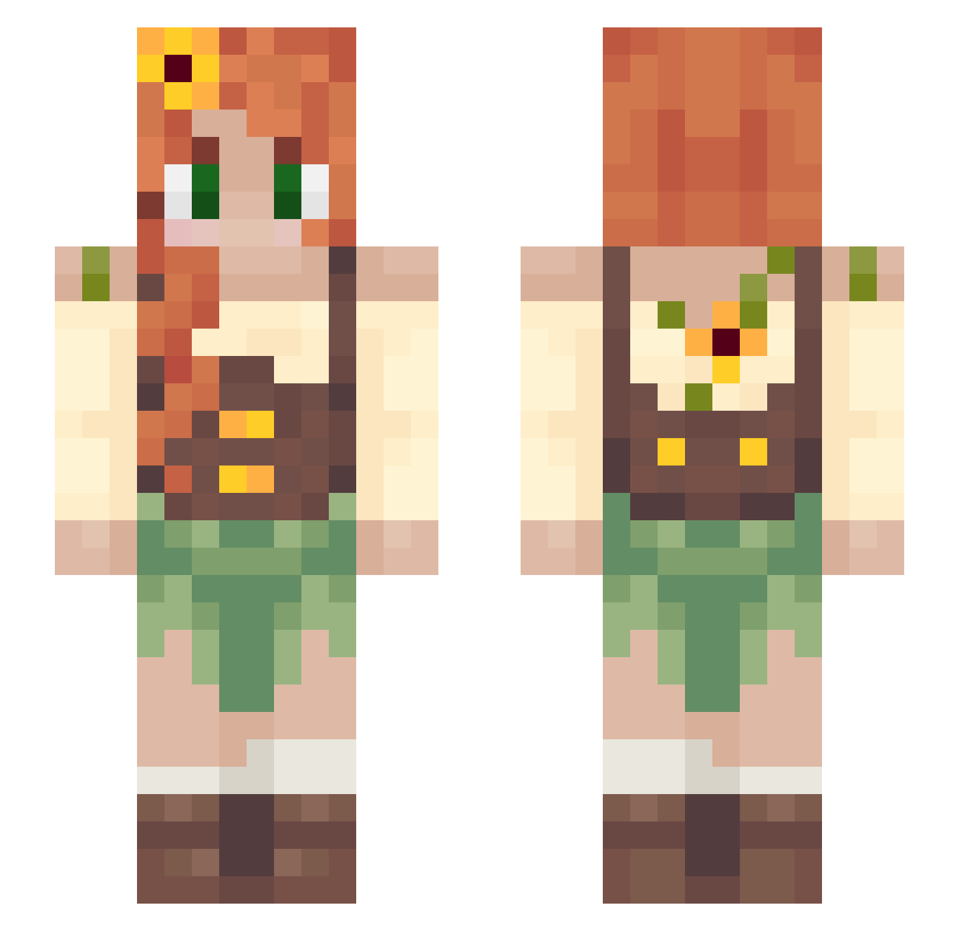 catwithshield Minecraft skin, front and back view