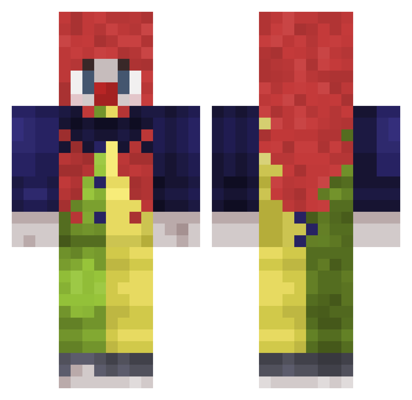 GregoryShury Minecraft skin, front and back view