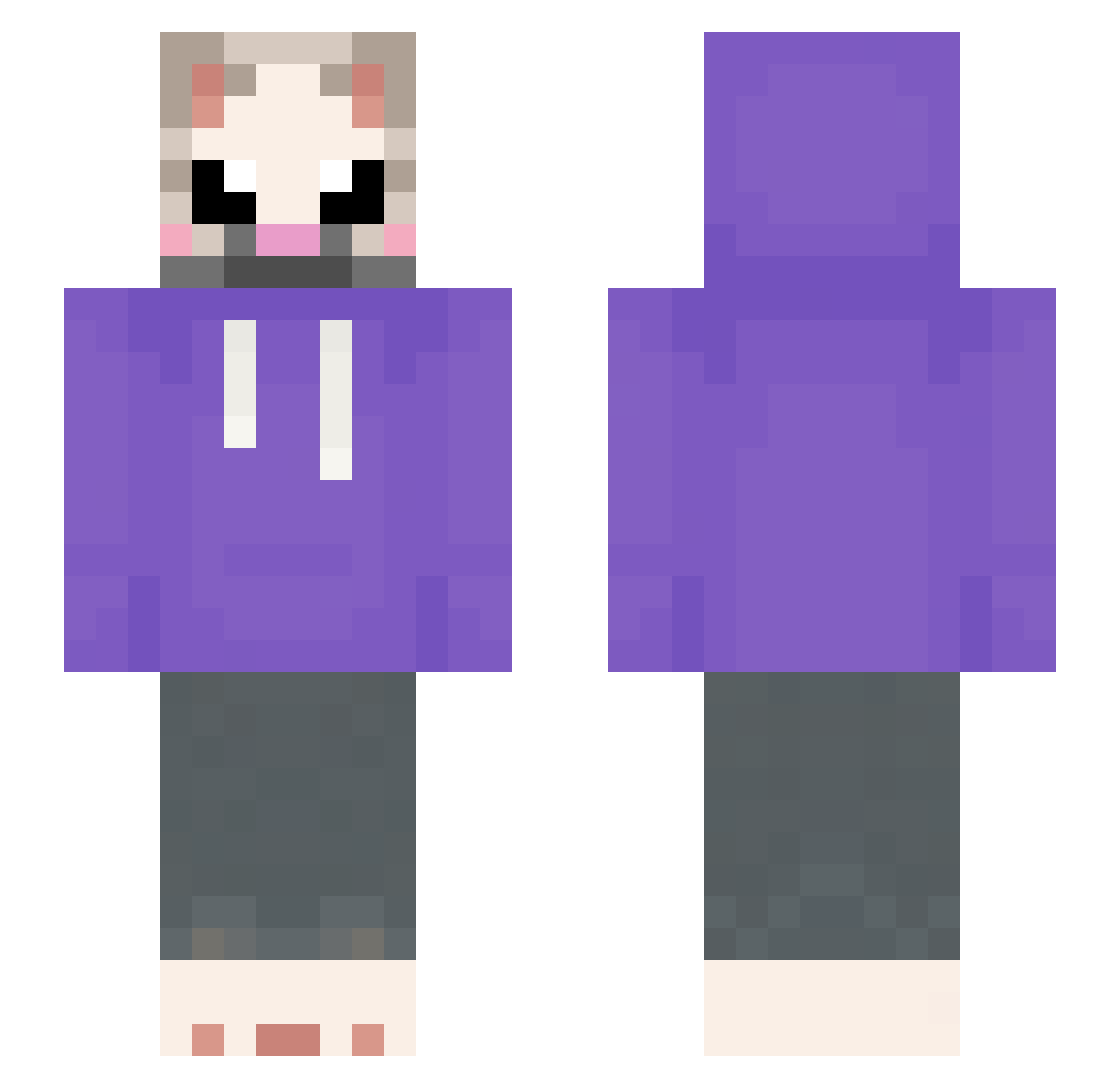 zzzJxd Minecraft skin, front and back view