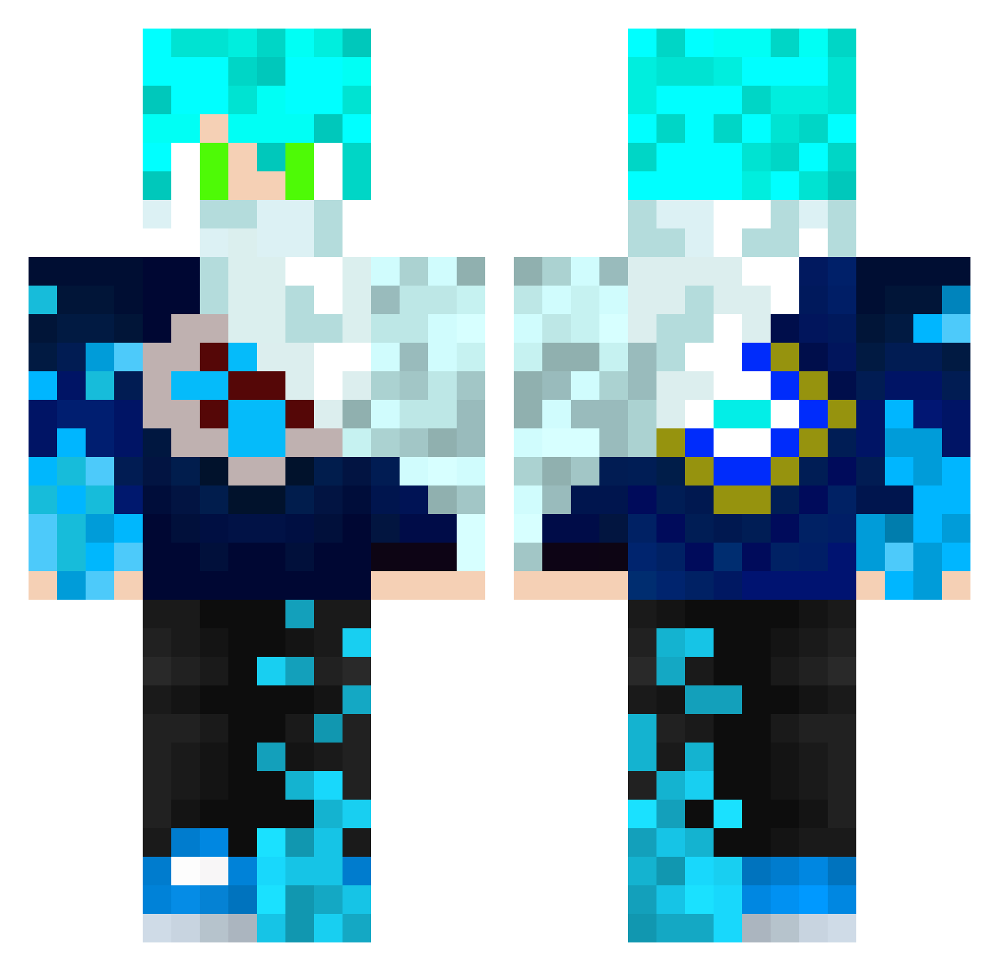 Figent Minecraft skin, front and back view