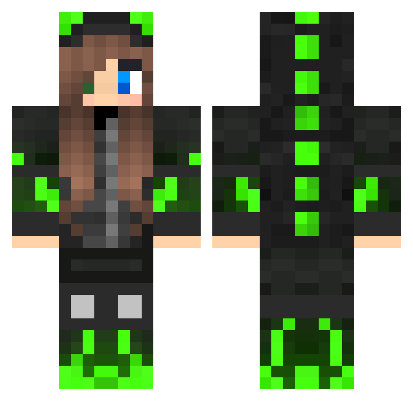 1101ms Minecraft skin, front and back view