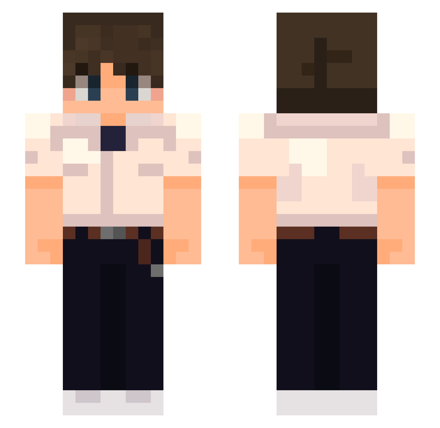 qeera Minecraft skin, front and back view