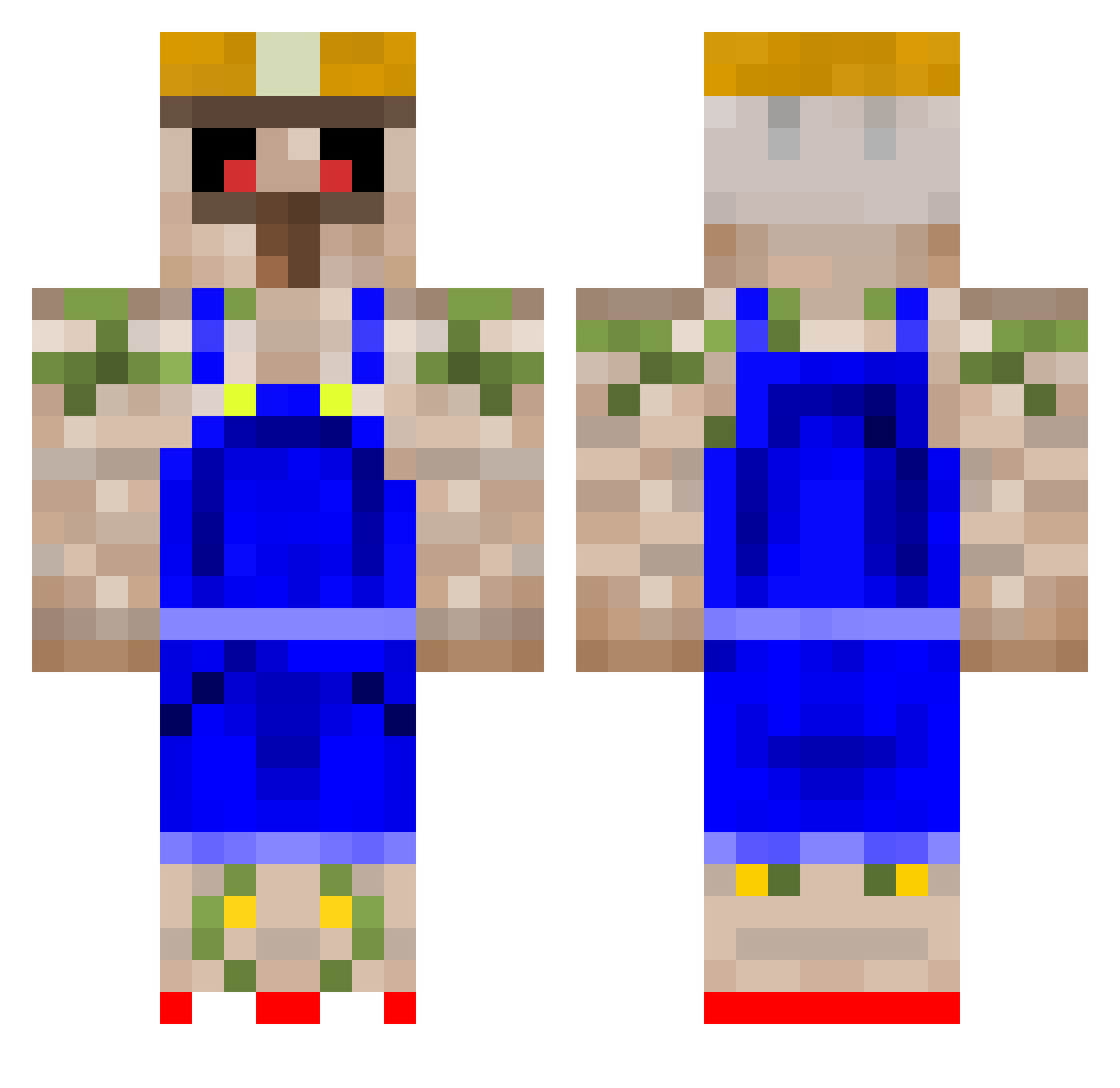 Hiu131 Minecraft skin, front and back view