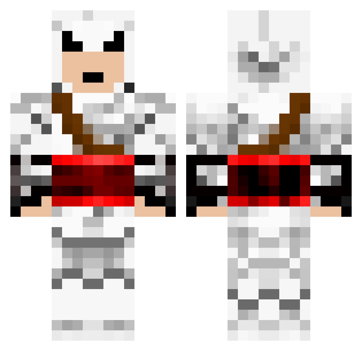 overfull Minecraft skin, front and back view