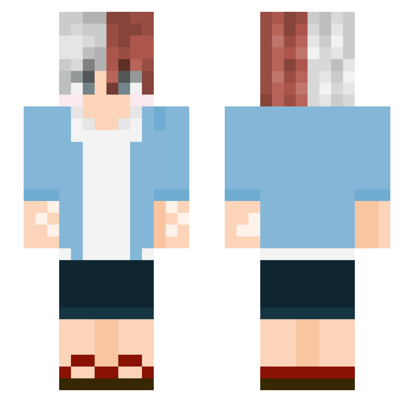 AntimatterLOL Minecraft skin, front and back view