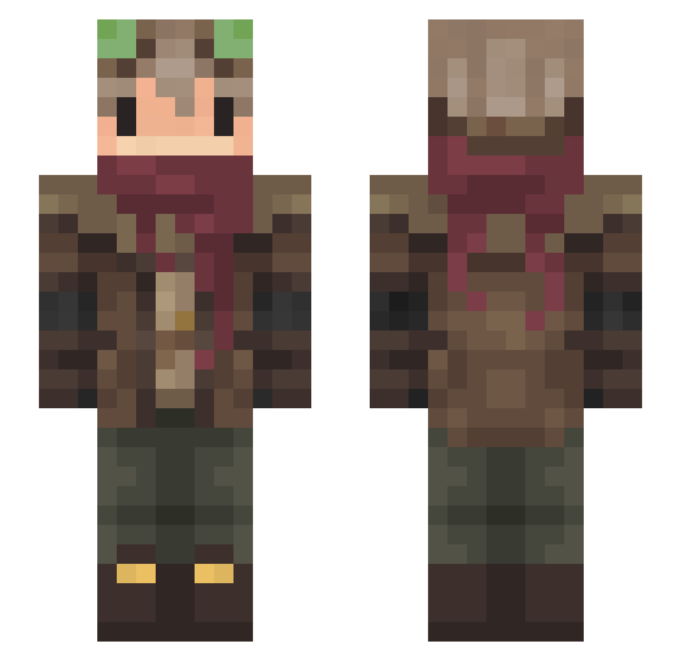 zGumori Minecraft skin, front and back view