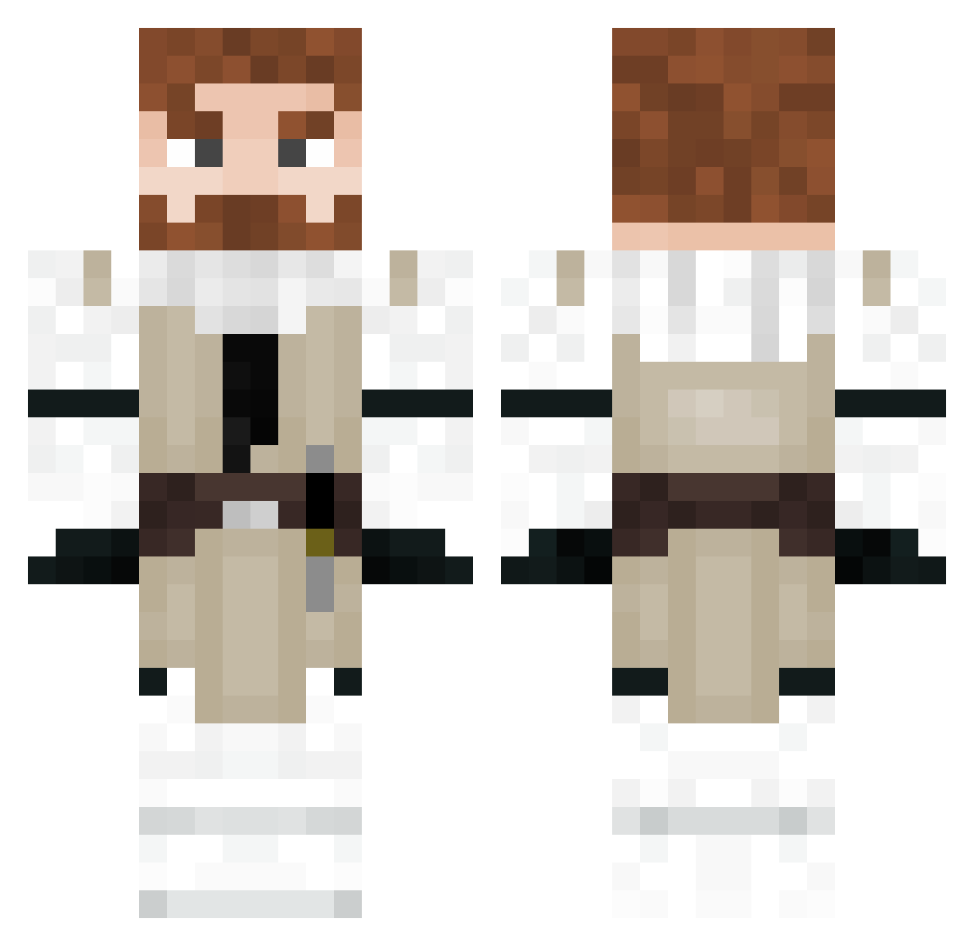 fazemegis Minecraft skin, front and back view