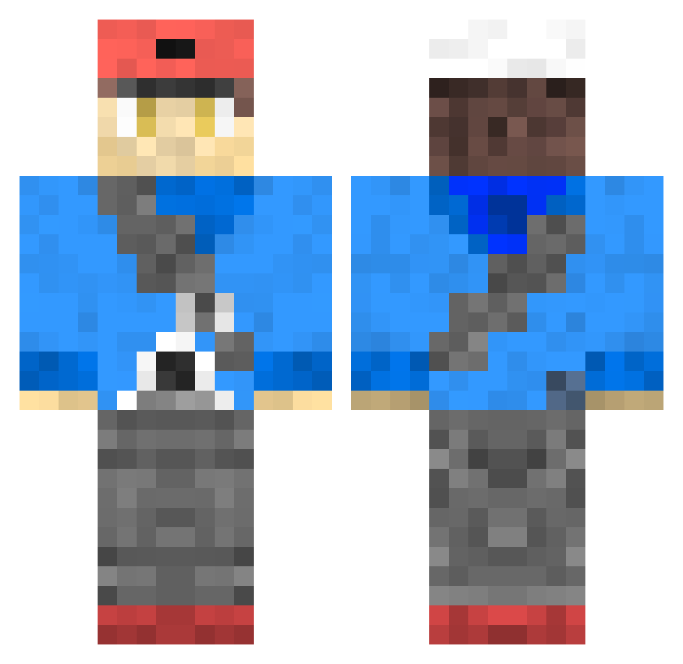 Tegmen Minecraft skin, front and back view