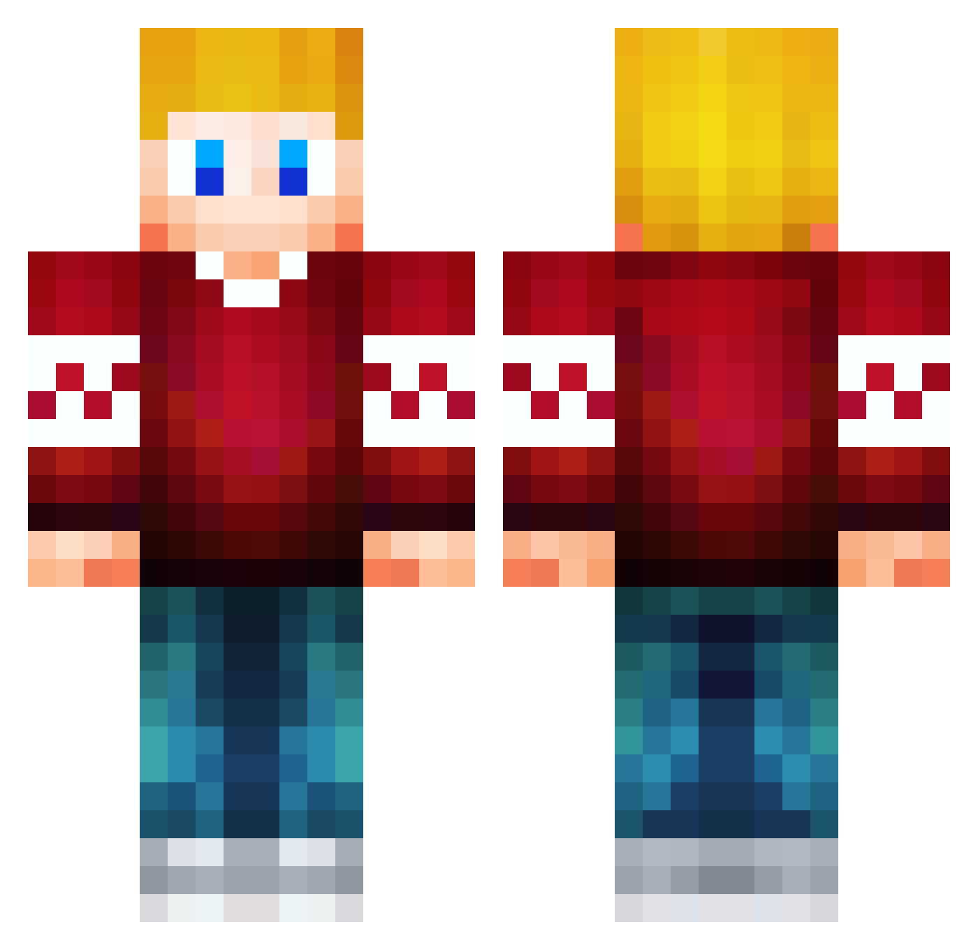 StornPvP Minecraft skin, front and back view