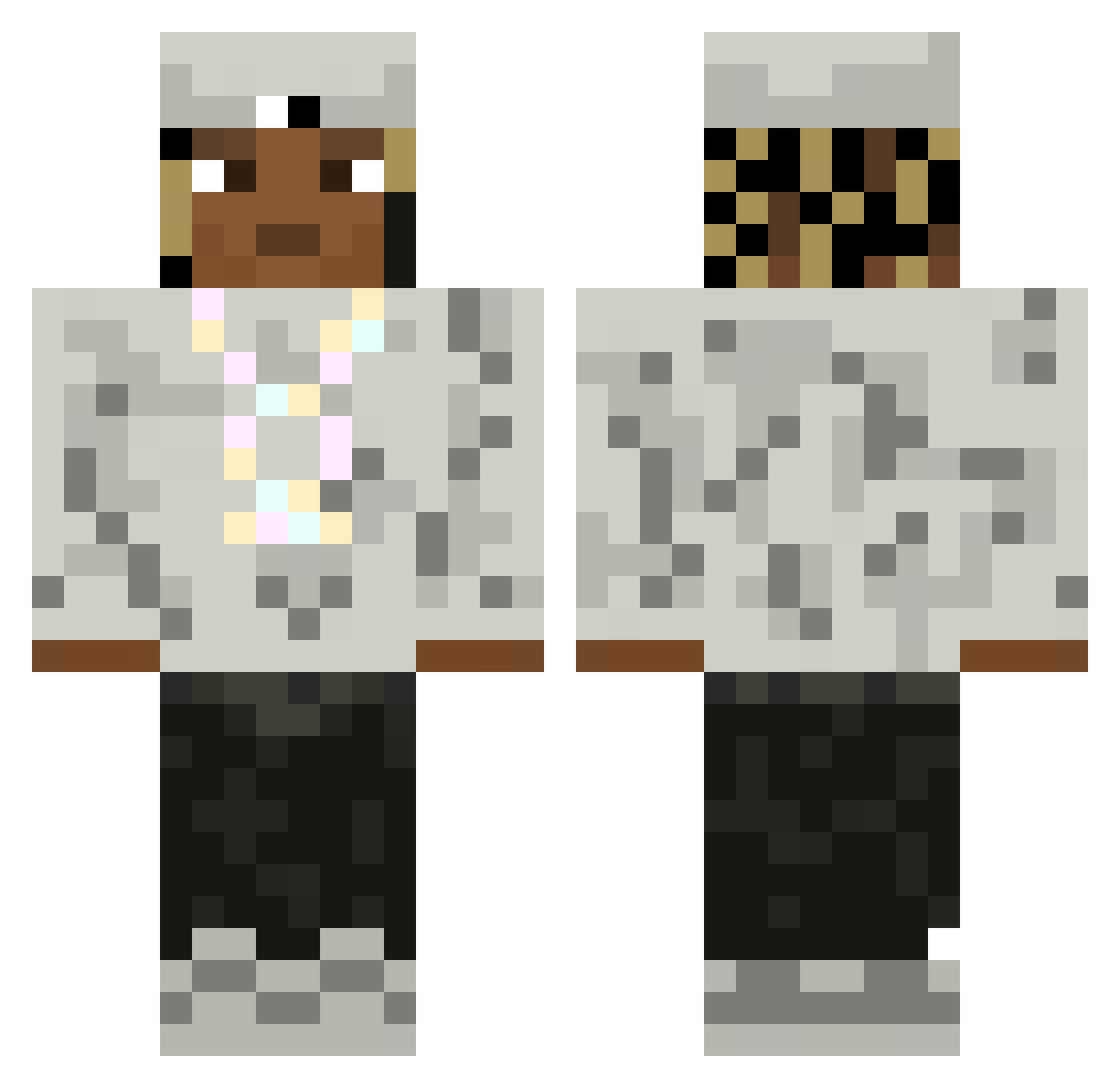 LuhNxstyyy Minecraft skin, front and back view