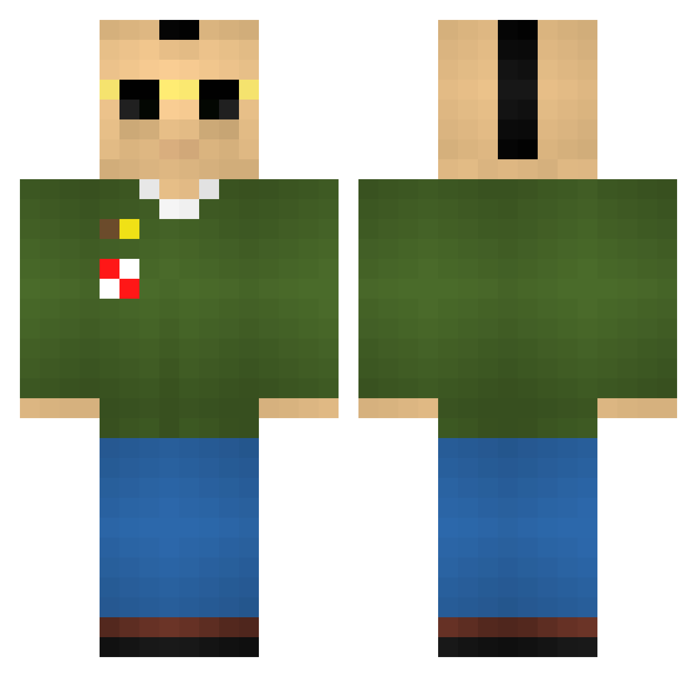 BabaYarisi Minecraft skin, front and back view