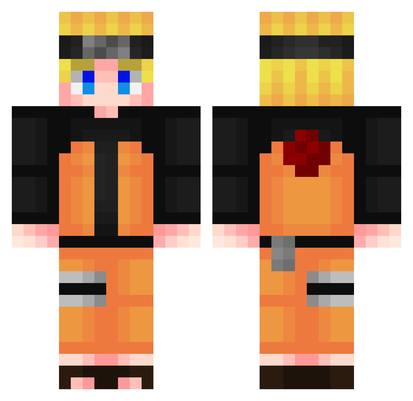 tp25 Minecraft skin, front and back view