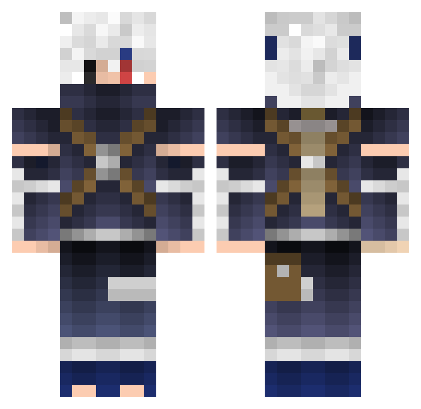 Replone Minecraft skin, front and back view