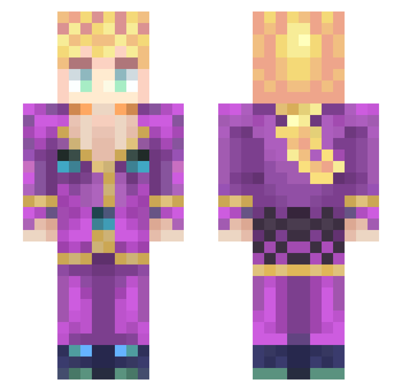 BonkersMann Minecraft skin, front and back view