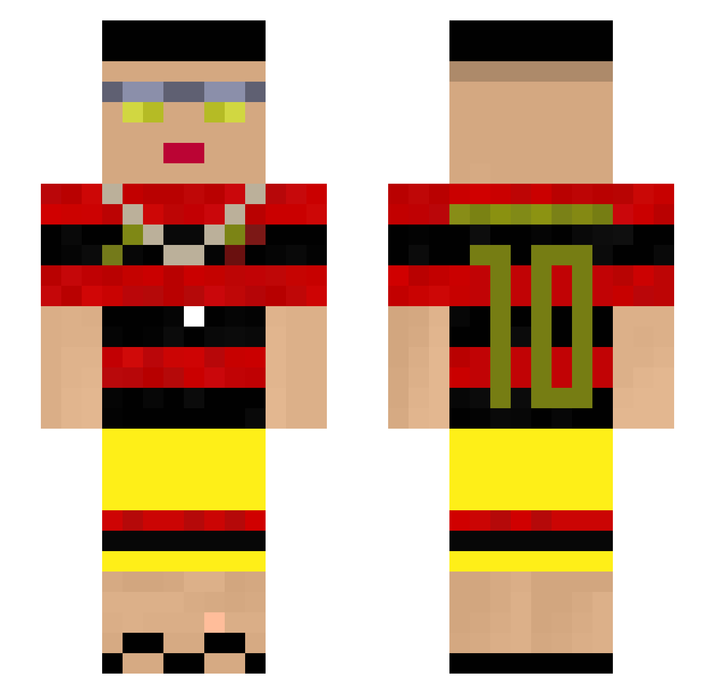 eidinho Minecraft skin, front and back view