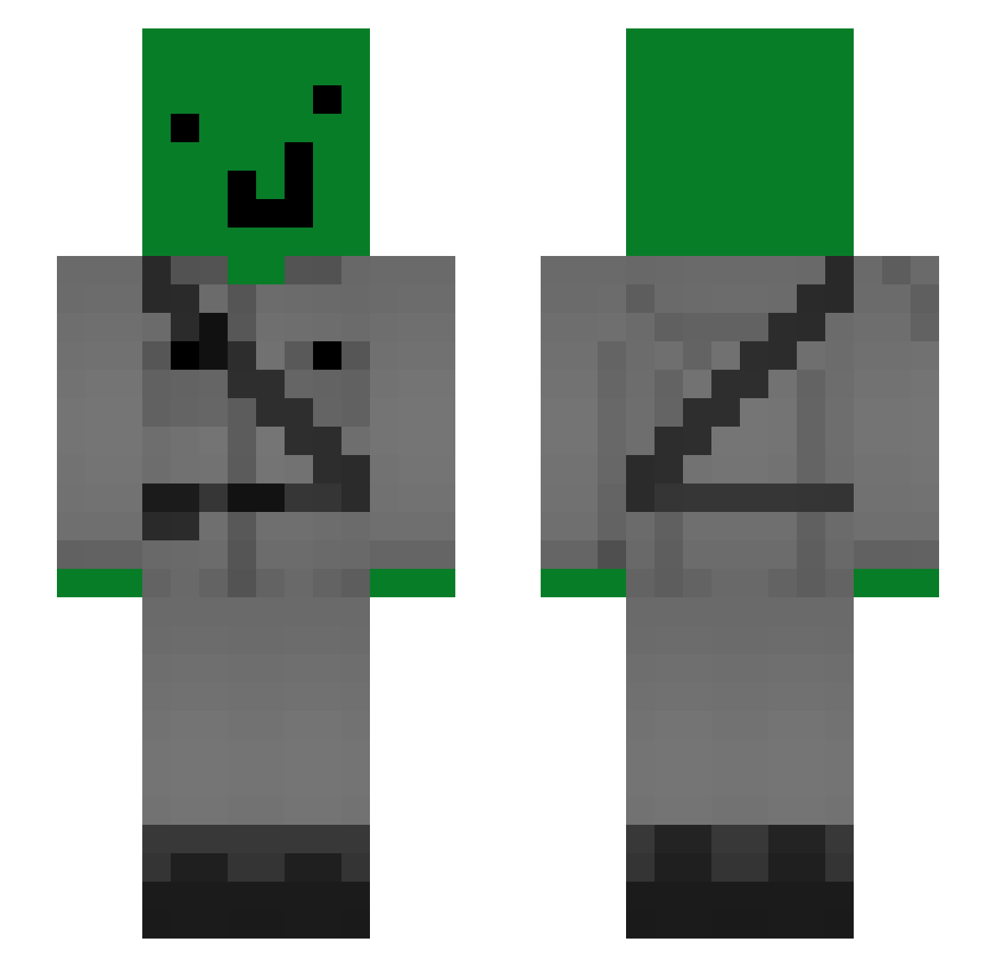 PugMaster0601 Minecraft skin, front and back view
