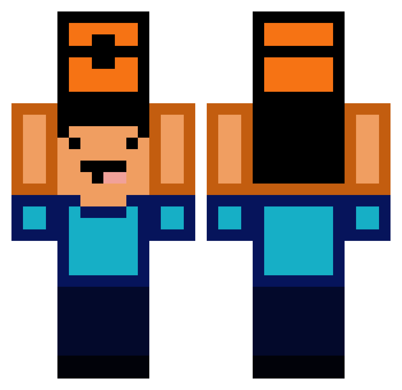 KingofMonkeyz2 Minecraft skin, front and back view