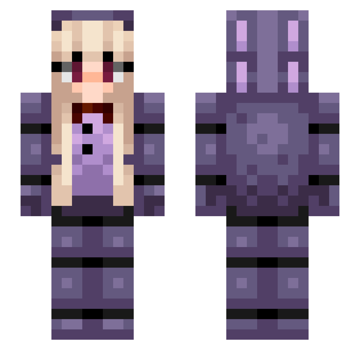 laurebear Minecraft skin, front and back view