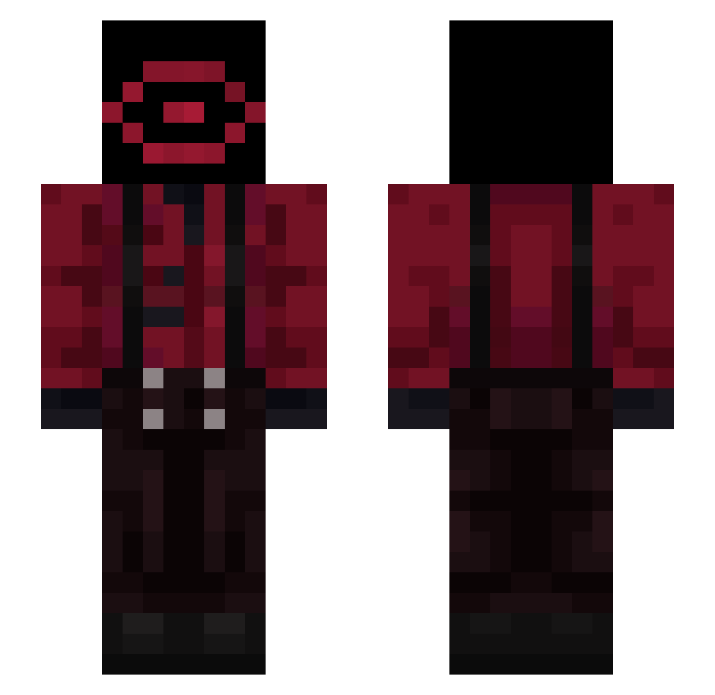 H1FFIX Minecraft skin, front and back view