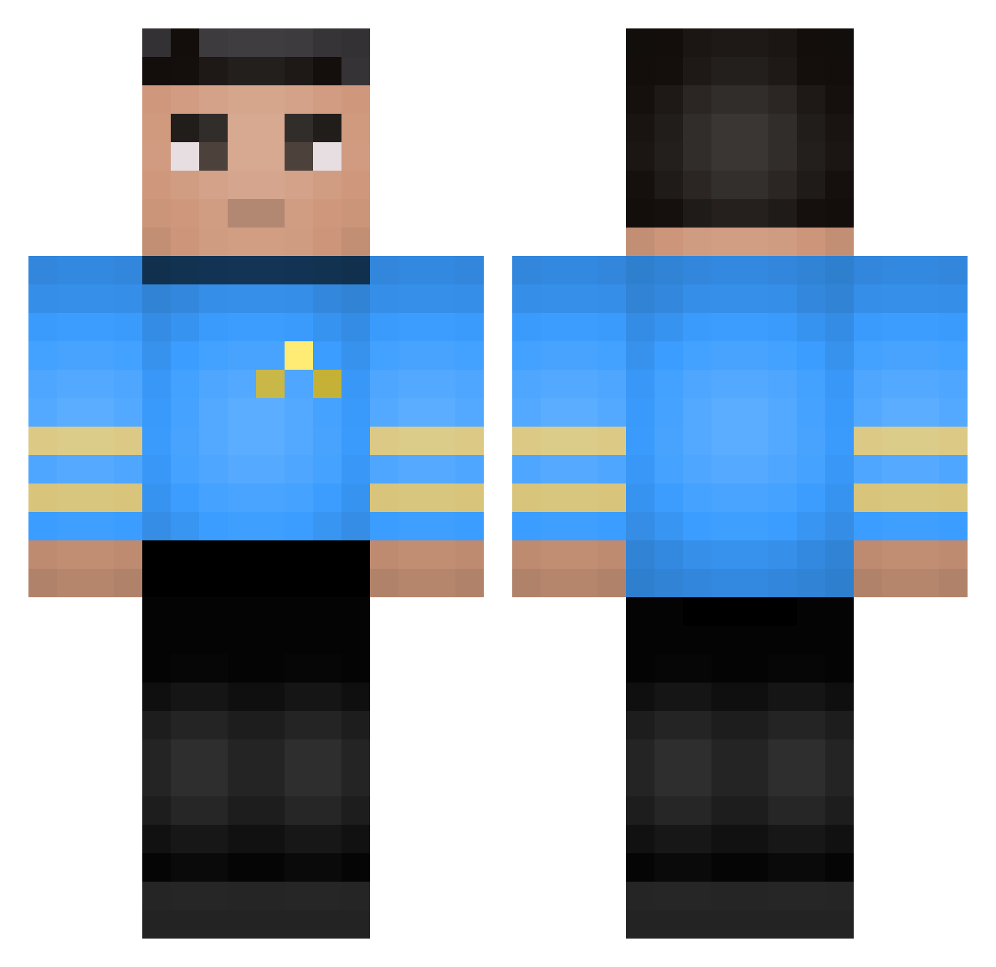 turkbusters1243 Minecraft skin, front and back view
