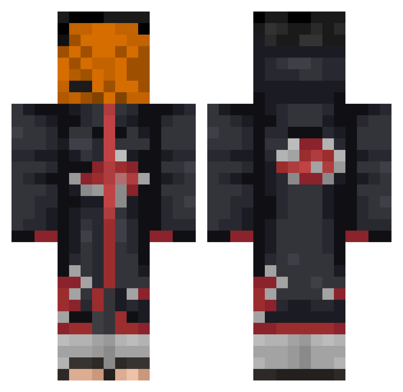 BraaziL Minecraft skin, front and back view