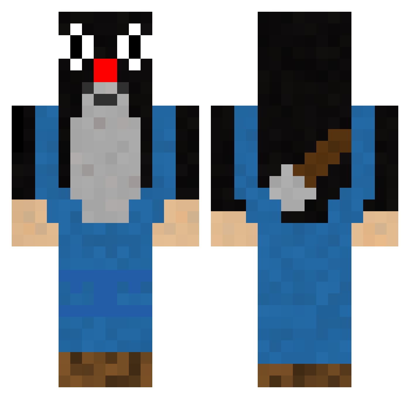 LilSpaghetta Minecraft skin, front and back view