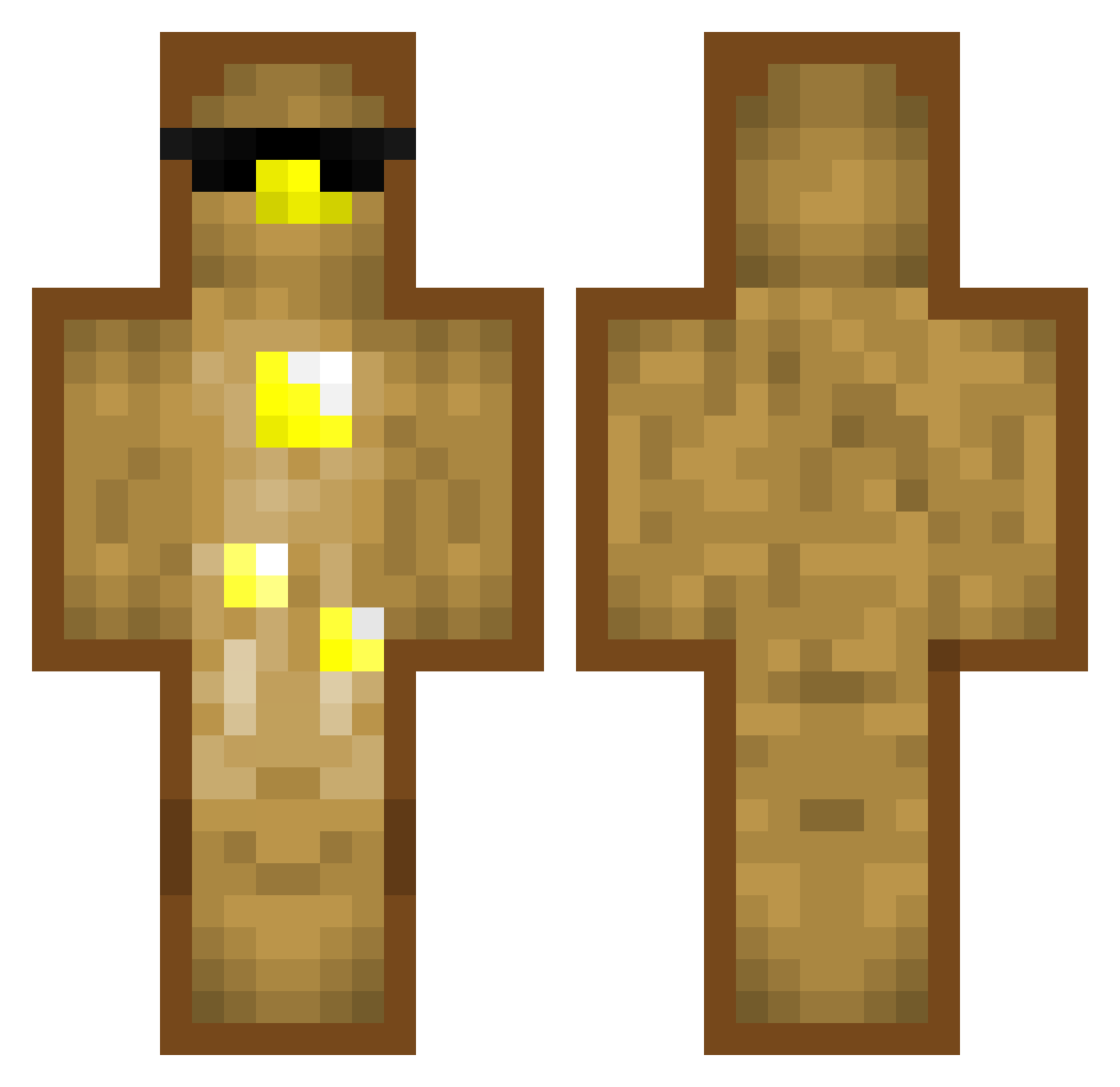 Tostada Minecraft skin, front and back view