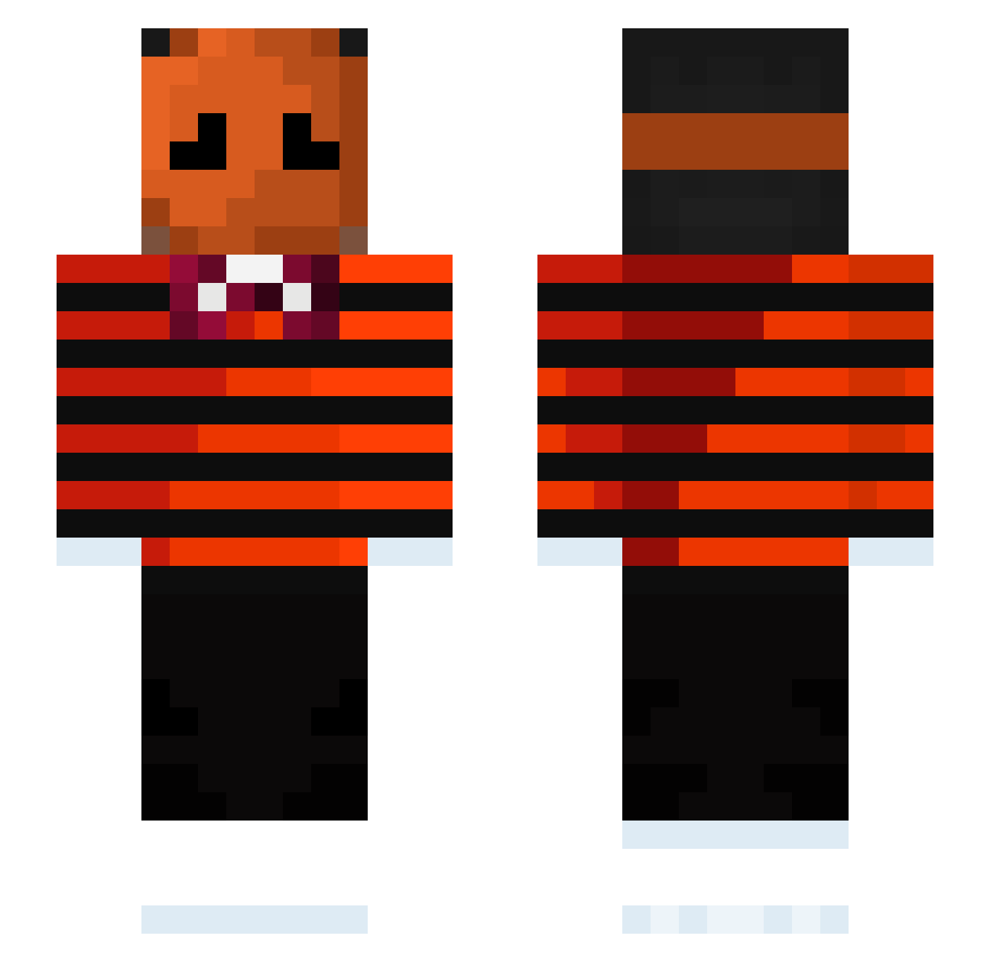 ItzXiory Minecraft skin, front and back view