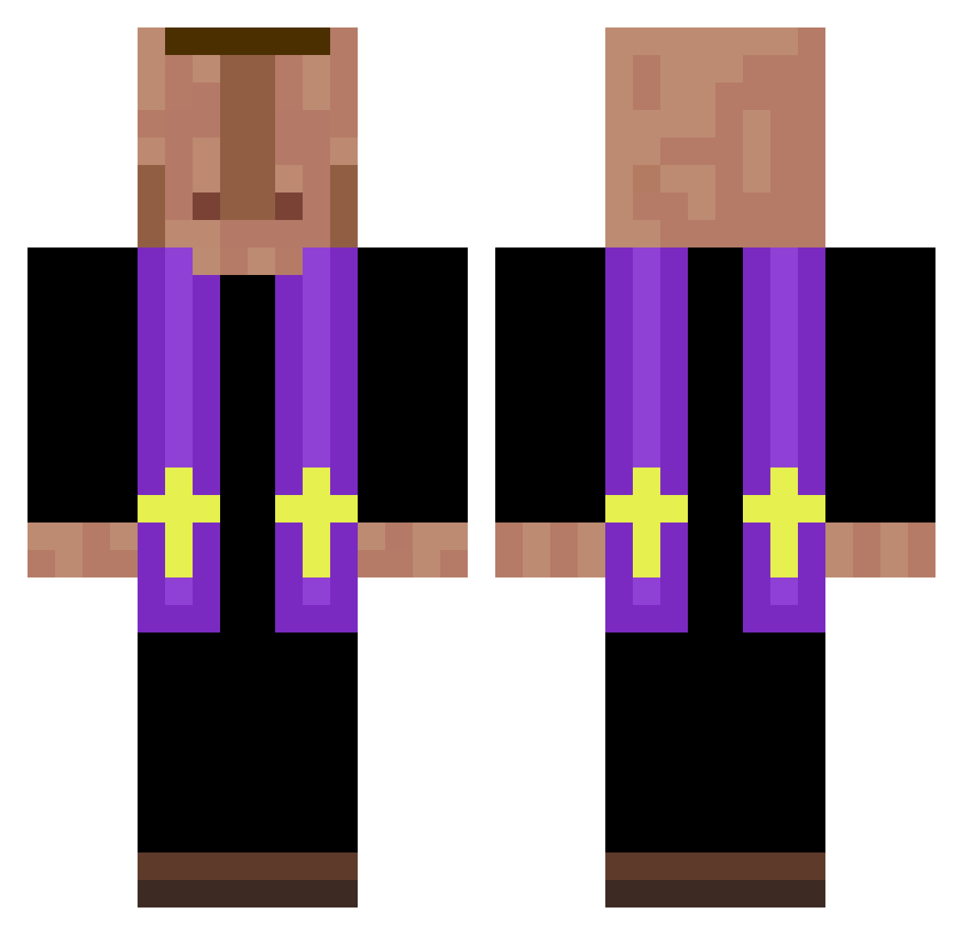 MachtigesGemacht Minecraft skin, front and back view
