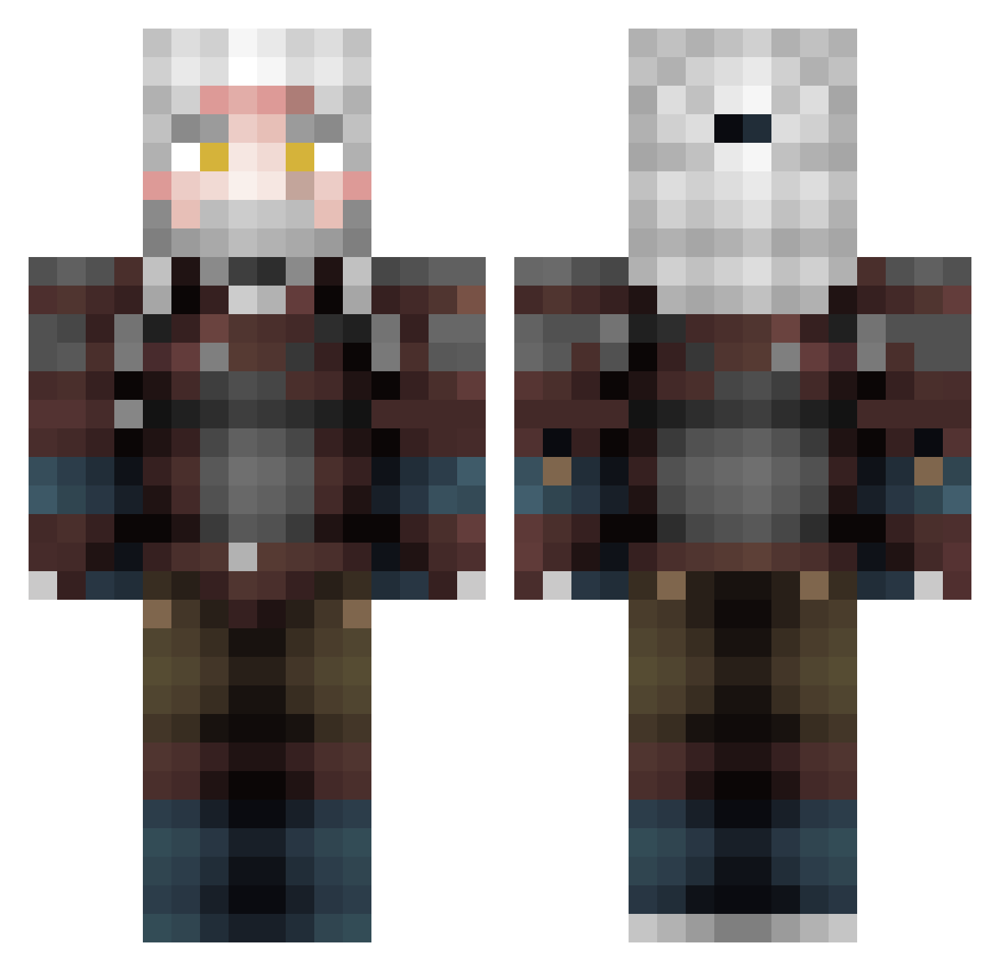 Its_Kitsune Minecraft skin, front and back view