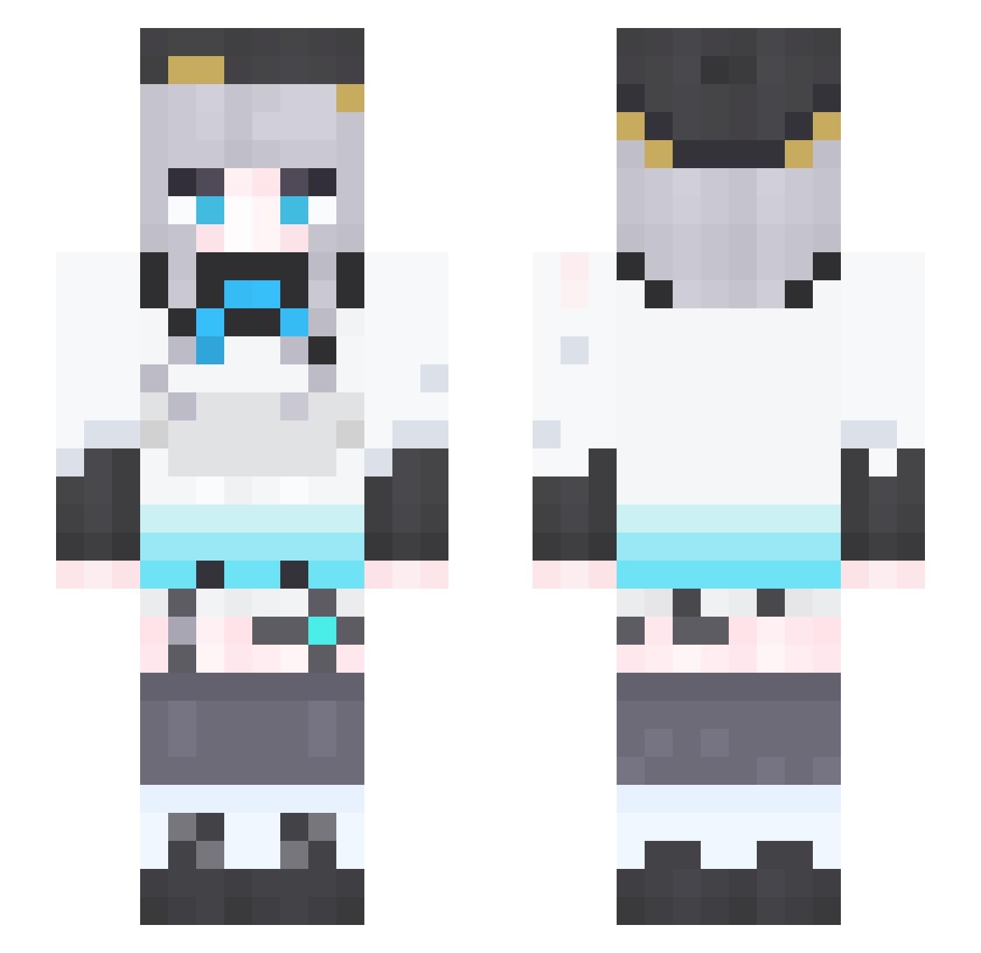 AmemiyaAKASA Minecraft skin, front and back view