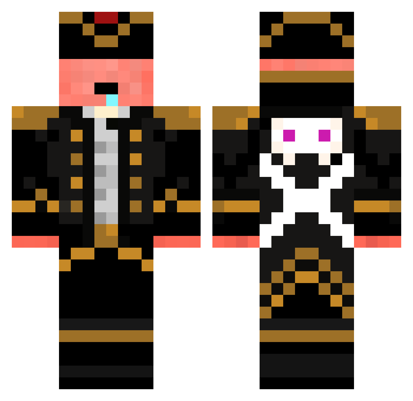 s35411069 Minecraft skin, front and back view