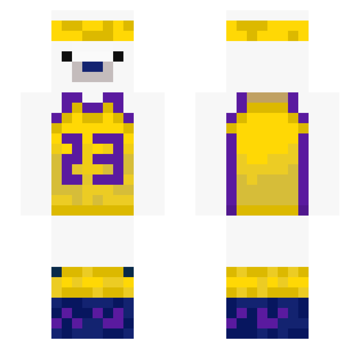 BohBuh Minecraft skin, front and back view